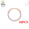 1/10PCS G23 Titanium Nose Rings Septum Clicker Ear Cartilage Tragus Helix Daith Earrings Hoops 16G 18G CZ Body Piercing Jewelry