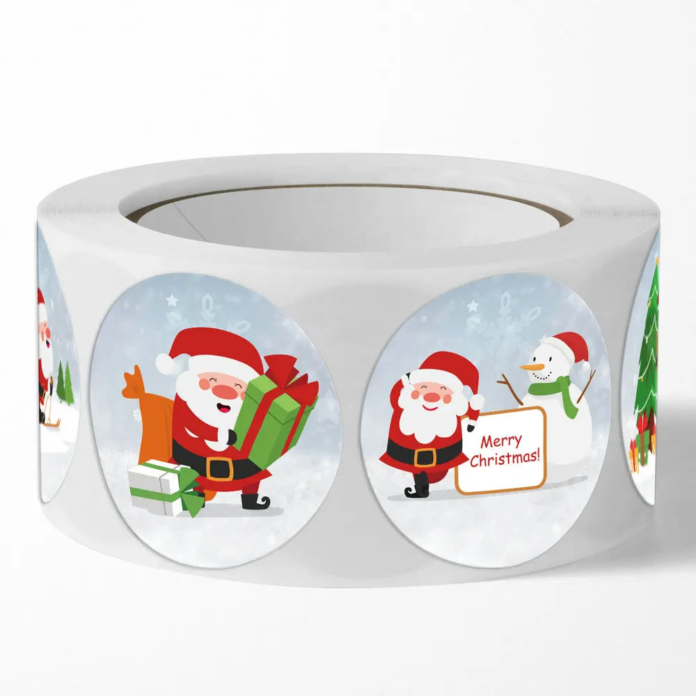 New Christmas stickers high quality self-adhesive gift bags gift boxes birthday tags party stickers Reward Seal sticke