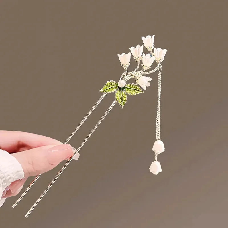 Charm Metal Hairpins Retro Antique Tassel Phoenix Student Pearl Rhinestone Butterfly Hair Stick Jewelry Wedding Hair Accessories