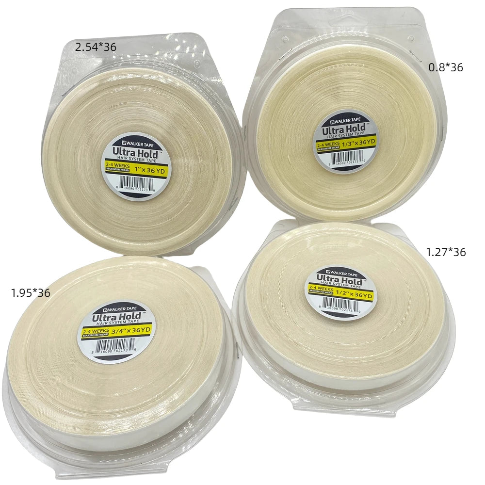 All with case 0.8/1.0/1.27cm white ultra hold tape for wig toupee tape double side tape for tape hair extension
