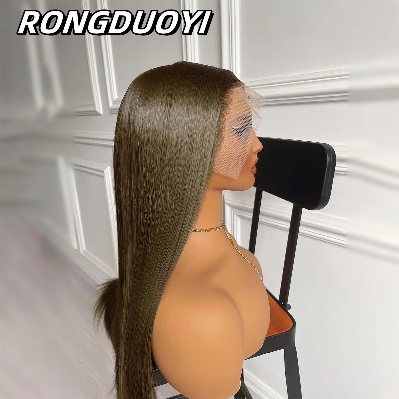 13X4 Brown Wig Long Straight Synthetic Hair Lace Front Wig Natural Light Brown Brunette Colored Lace Frontal Wigs for Women
