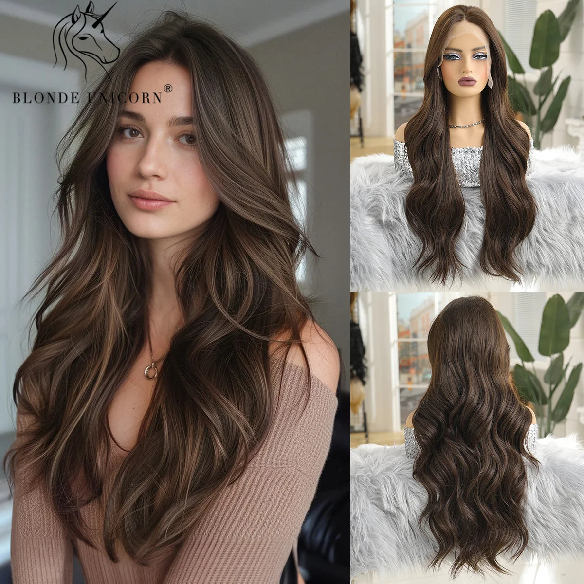 13x6 Lace Front Wig Blonde Golden Straight Hair Synthetic Wigs for Women Daily Party Cosplay Use Heat Resistant Fiber Hair