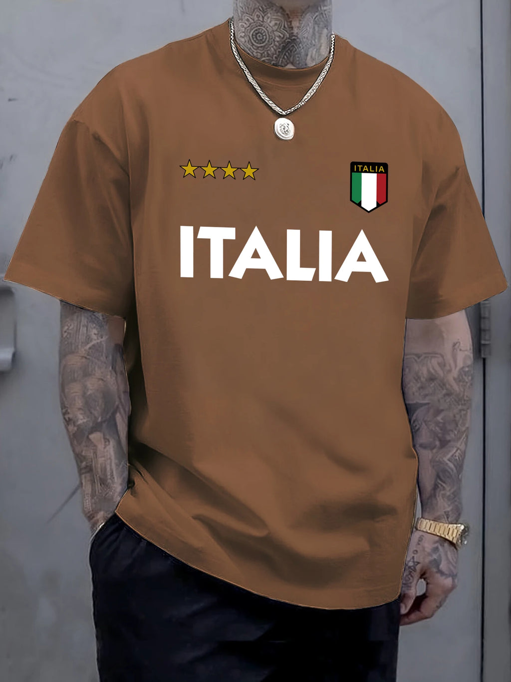 Italian Flag T-Shirt – Unisex Oversized Cotton Casual Summer Tee