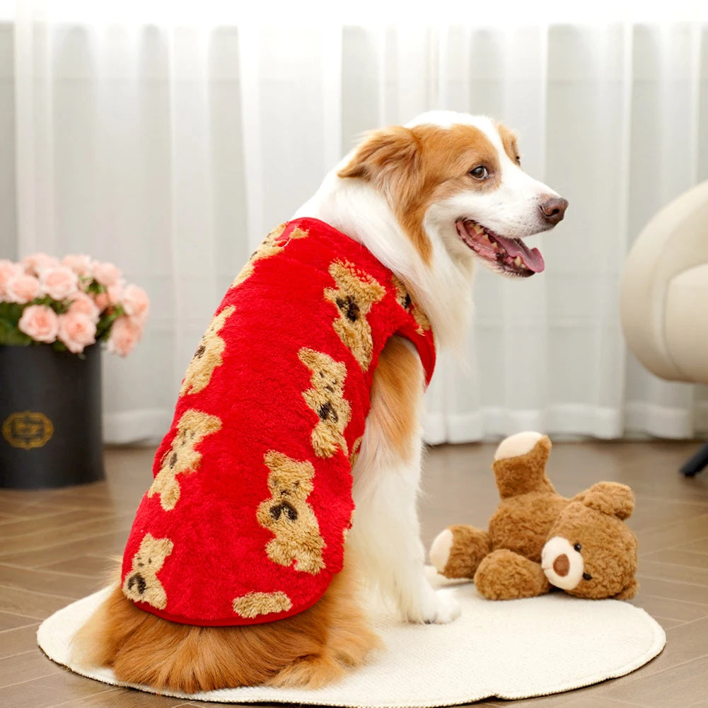 2.5-35kg 1Pc Soft Flannel French Bulldog Clothes Pajamas Warm Vests Winter Cat Coat Pet Warm Clothes For Small Medium Large Dogs