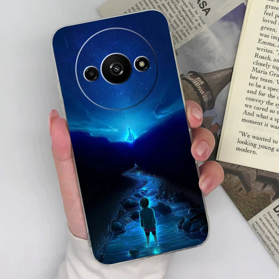 Xiaomi Redmi A3 Phone Case – Butterfly Coloured Drawing Back Cover with Screen Protector