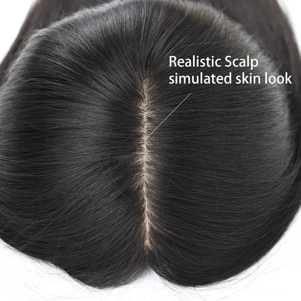 Medical Wig Real Remy Human Hair Silk Top Wig Full Hand Tied Breathable Silk Base Wig Elastic Net Comfortable Wearing for Women