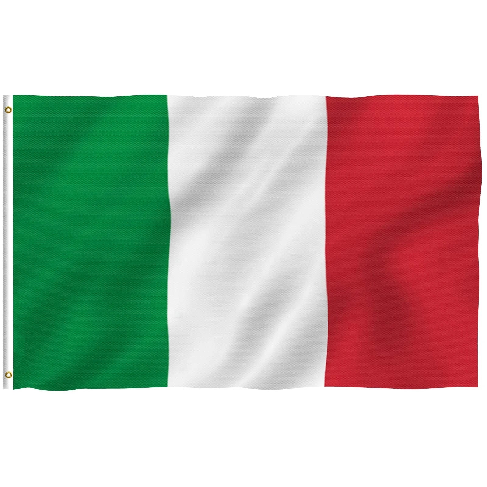 Italian National Flag – Durable Italy Tricolor Banner with Double Stitched Edges & Brass Grommets