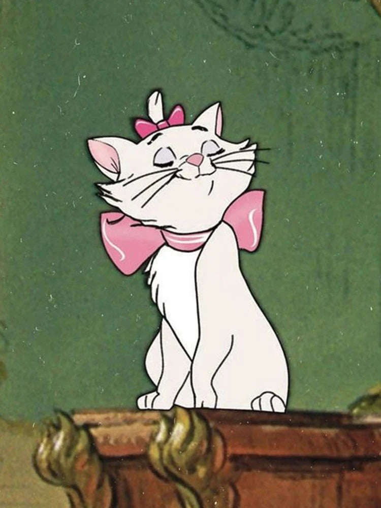 Aristocats Diamond Painting Kit | 5D DIY Full Round Drill Cat Mosaic | Cross Stitch Embroidery | Kids Gift & Home Decor Wall Art