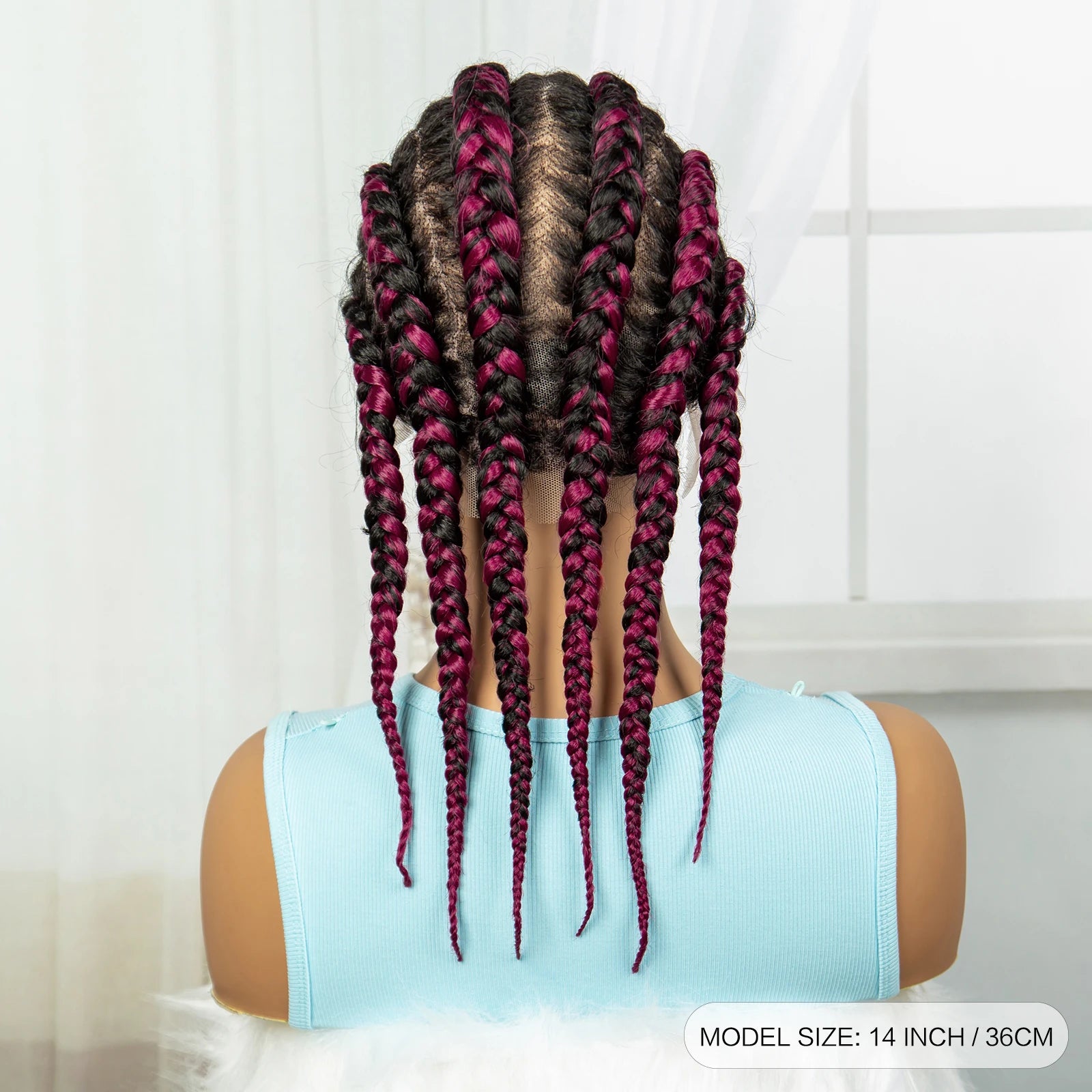 Synthetic Cornrow Braided Wigs Full Lace Short Cute Bob Wigs for Women Girls 14inch Lace Frontal Braided Lace Wig with Baby Hair