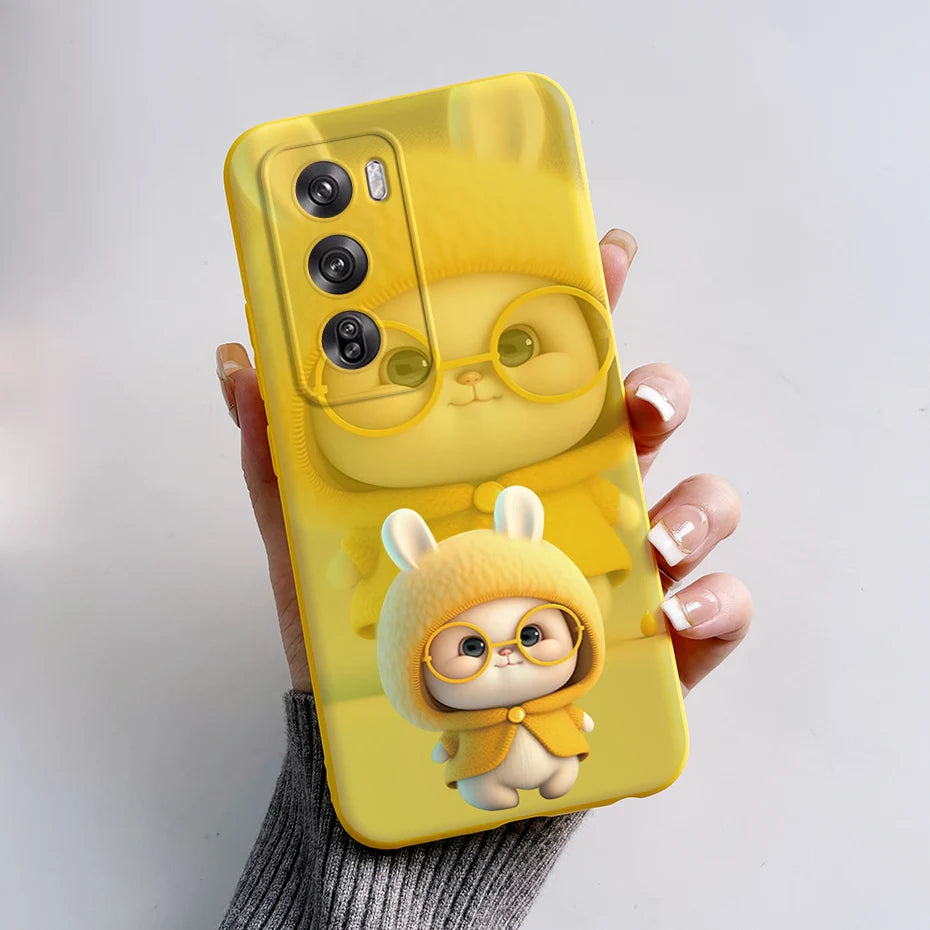 OPPO Reno 12 Pro 5G Phone Case – Cute Rabbit & Panda Soft Silicone Cover (CPH2629)