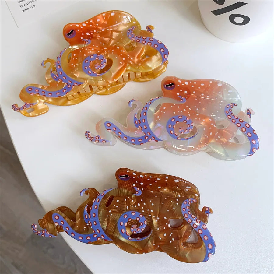 Ocean Series Octopus Hair Claw Clip – 2025 Trendy Cute Hair Accessory for Women
