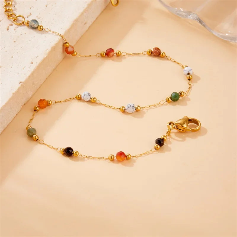 Personalized And Creative Color Bead Women's Bracelet Women's Retro Fashion Thin Bracelet Jewelry Gift