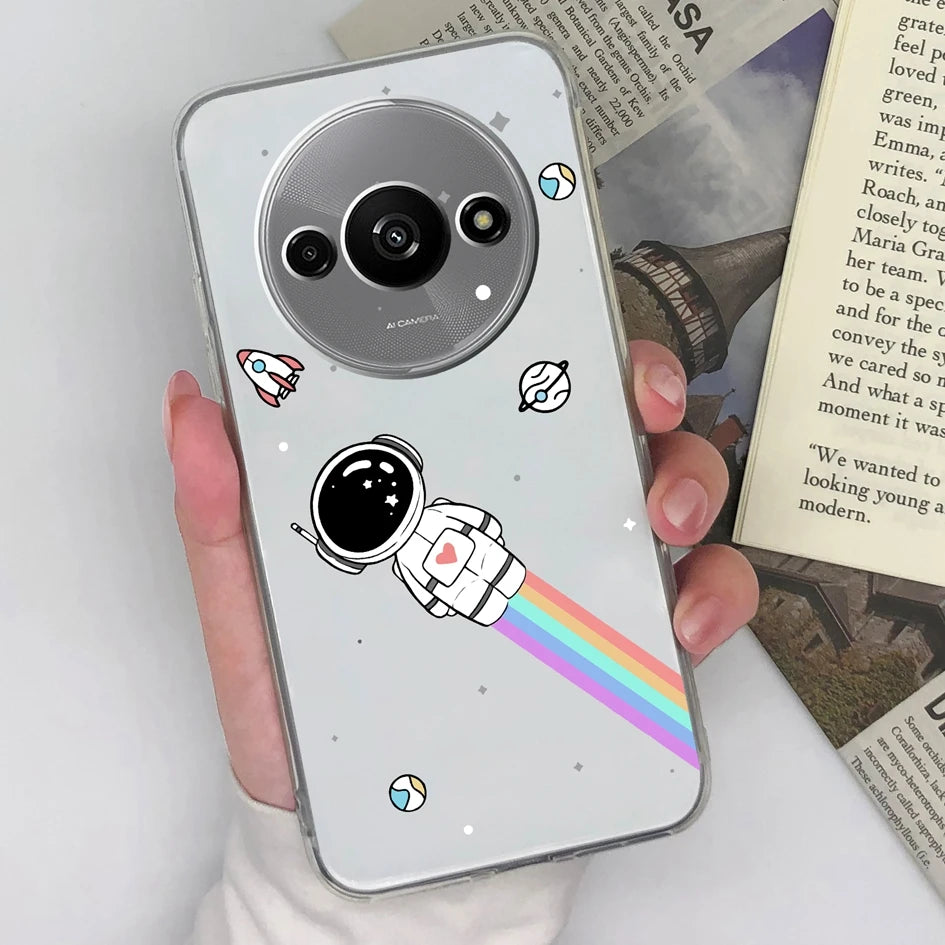 Xiaomi Redmi A3 Phone Case – Butterfly Coloured Drawing Back Cover with Screen Protector