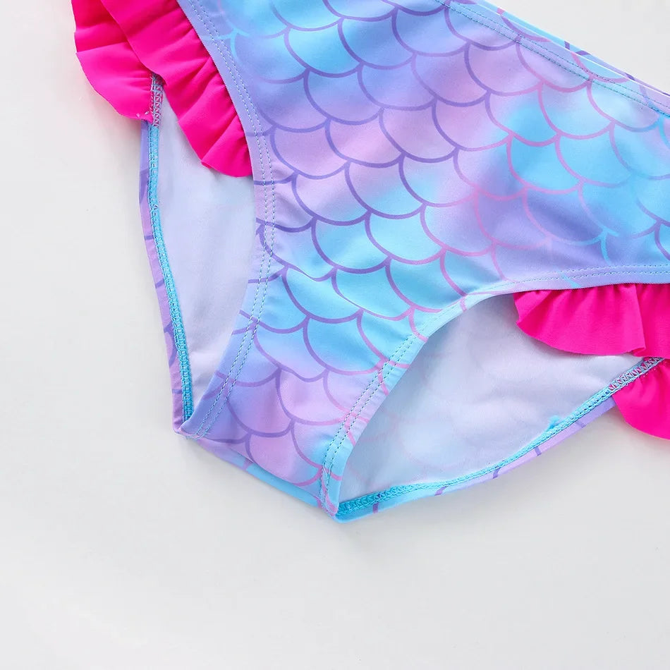 Kids Rainbow Bikini Set – Girls Two-Piece Flounce Swimsuit (Ages 2–10)