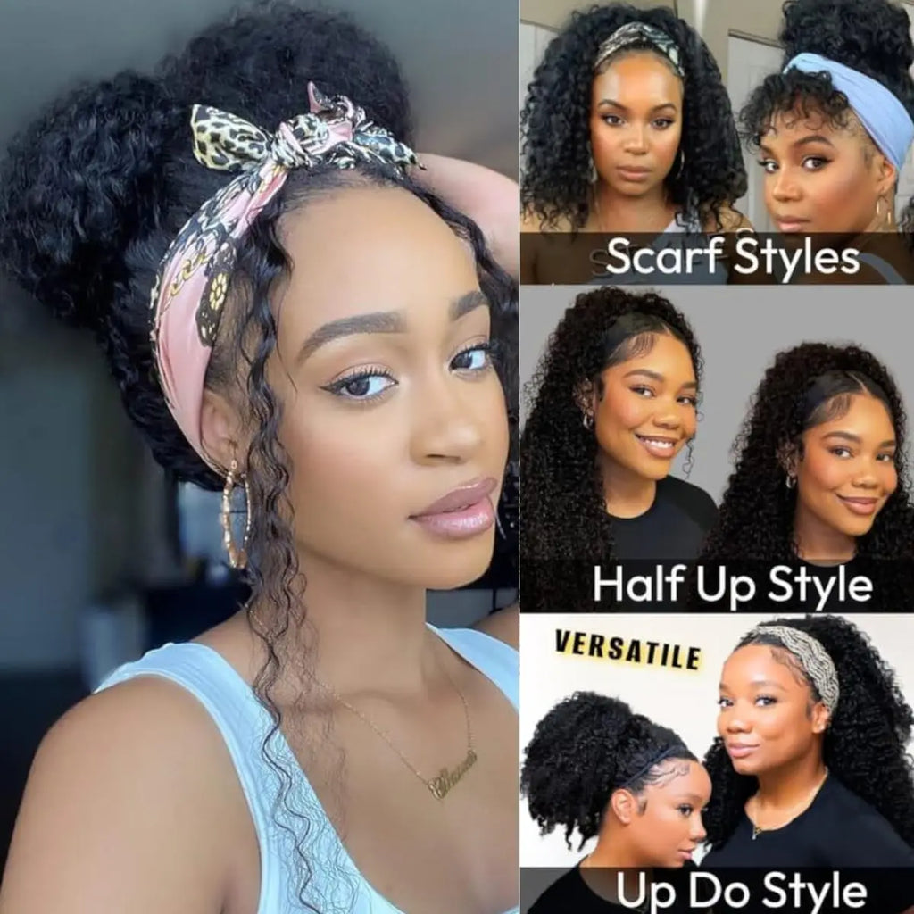 Kinky Curly 3-in-1 Half Wig | 100% Brazilian Remy Human Hair | Glueless Flip Over | 16"–36"