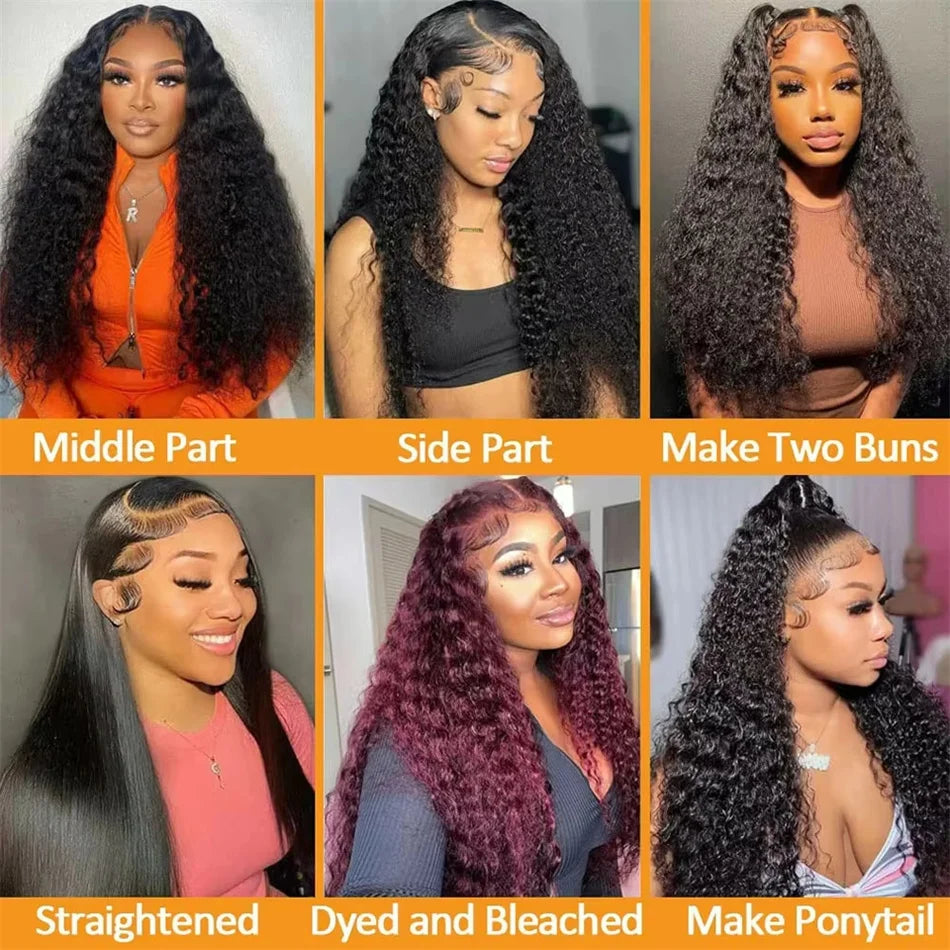 HD 13x6 Deep Curly Lace Front Human Hair Wigs On Sale Vietnamese 30 36 Inch Water Wave Glueless Lace Frontal Wig Raw Human Hair