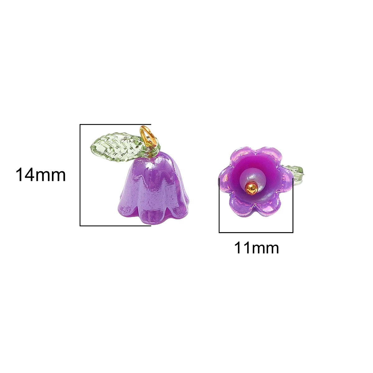 11x14mm 2-10Pcs acrylic lily of the valley flower bud beads plated with colored loose beads, handcrafted DIY making jewelry brac