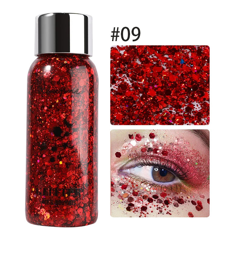 Body Glitter Gel Sequins Long Acting Face Eyes Hair Prom Party Mermaid Scales Not Easy To Take Off Makeup