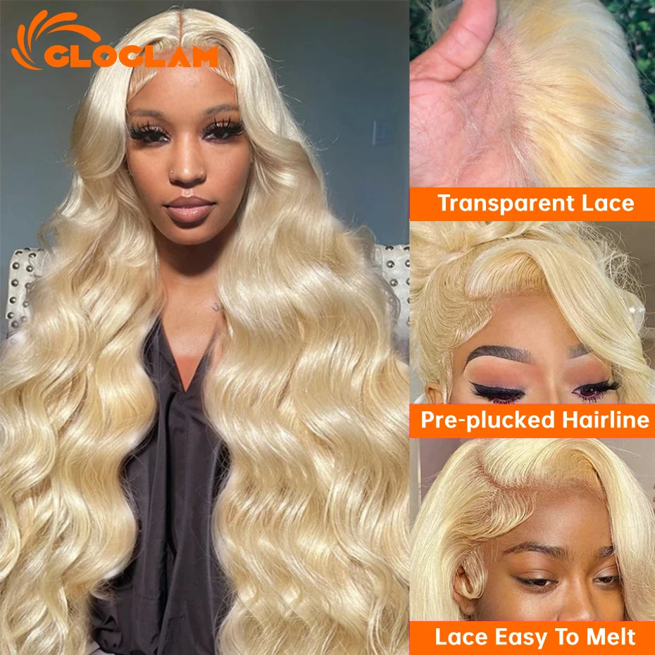 Body Wave 250 Density 13x4 13x6 360 Lace Front Wig Human Hair Pre Plucked Raw Vietnamese Blonde 613 Lace Frontal Wigs 30 40 Inch