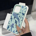 Whale Pattern Case For iPhone 17e 17 16 15 14 Pro Max 13 12 Pro Max 11 16e Shockproof Soft Silicone Leather Texture Phone Cover