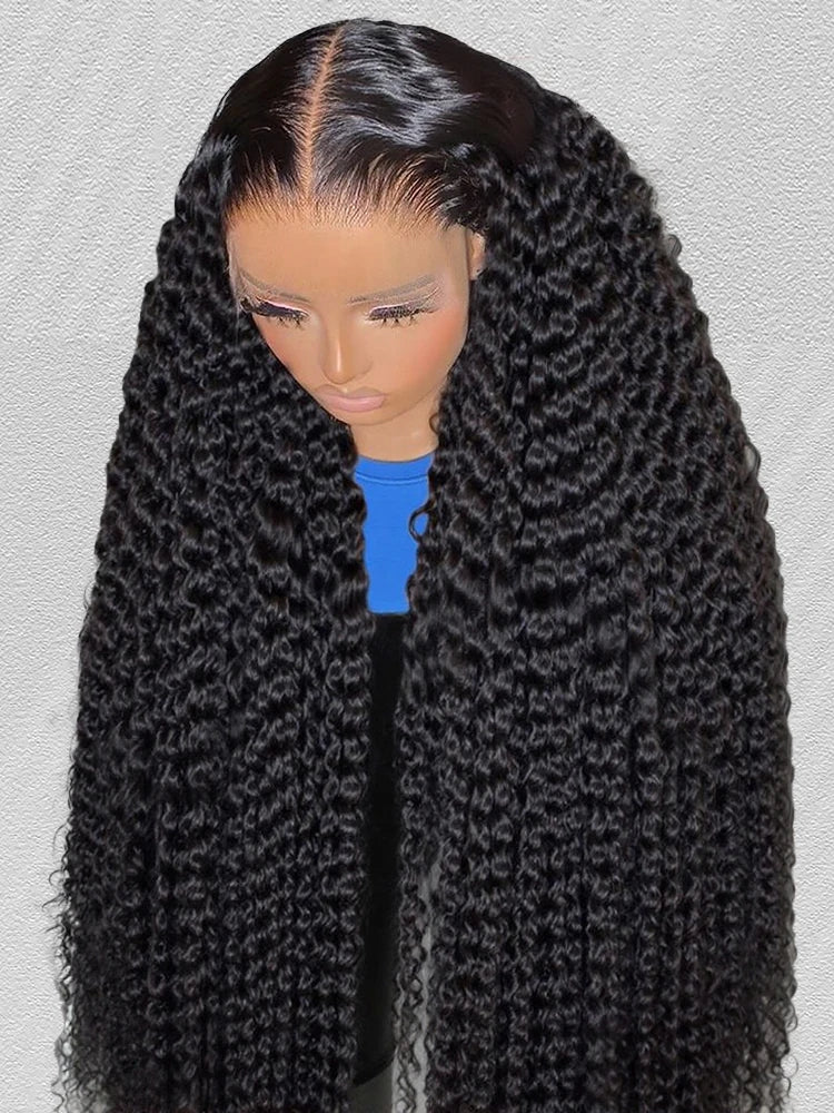 46 inch Hd Lace 13x4 13x6 Curly Deep Wave Frontal Wig Brazilian Curly Human Hair Wig Loose Water Wave Wig For Women 300 Density