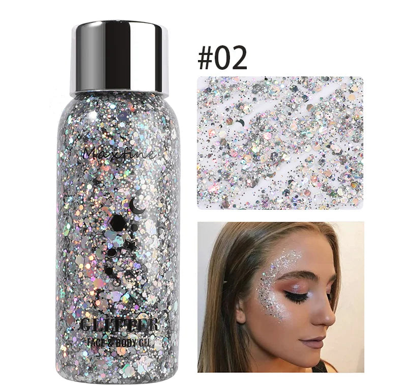 Body Glitter Gel Sequins Long Acting Face Eyes Hair Prom Party Mermaid Scales Not Easy To Take Off Makeup
