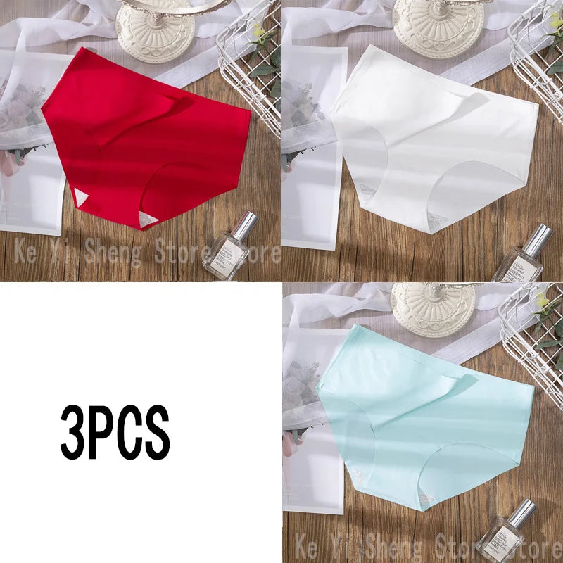 Women's Low-Rise Seamless Underwear – 3-Pack Solid Color Breathable Sexy Briefs