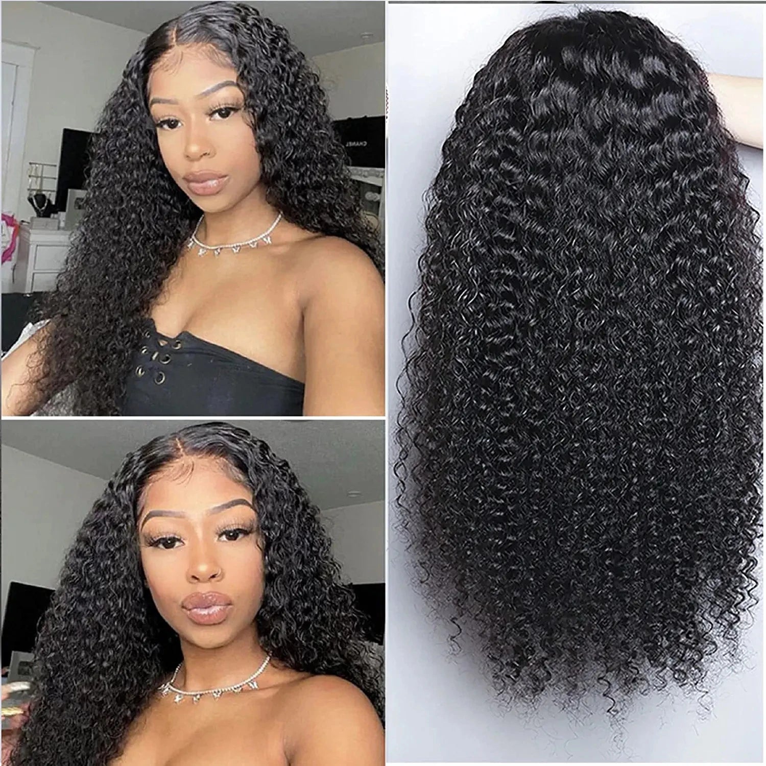 QT 13x4 Kinky Curly Lace Front Wigs Human Hair Wigs for Black Women Transparent Lace Frontal Wig Brazilian 4x4 Lace Closure Wig