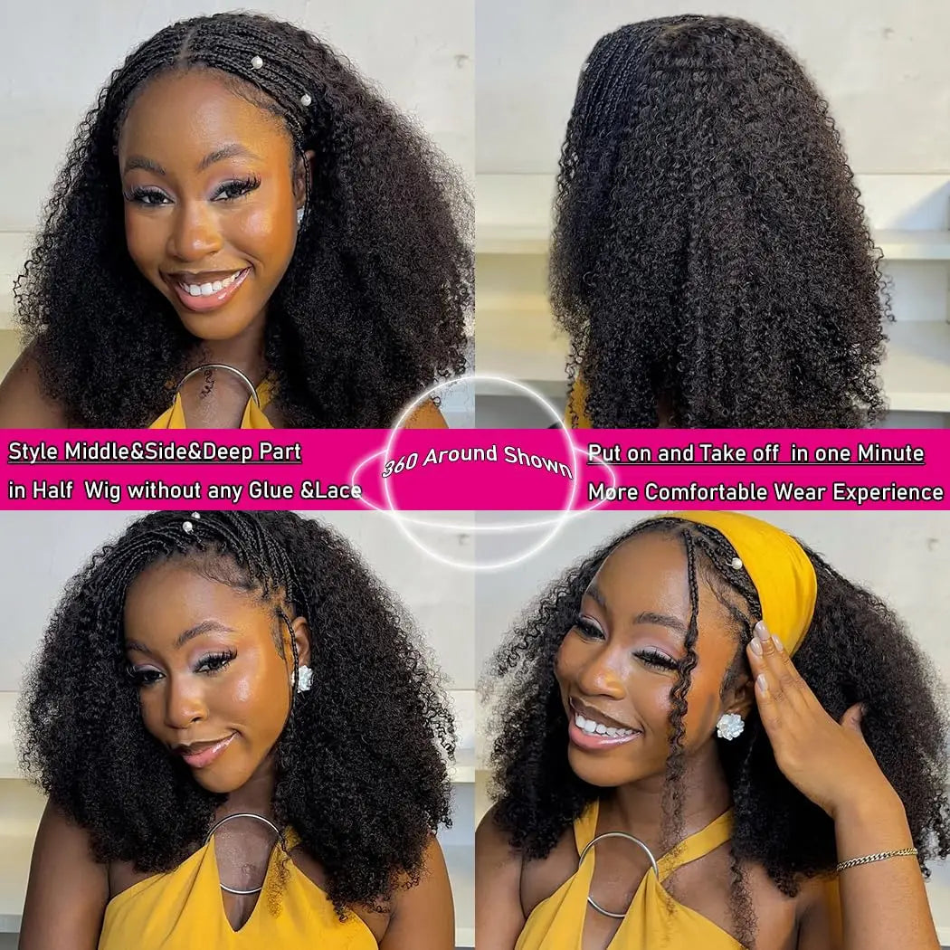 Kinky Curly 3-in-1 Half Wig | 100% Brazilian Remy Human Hair | Glueless Flip Over | 16"–36"