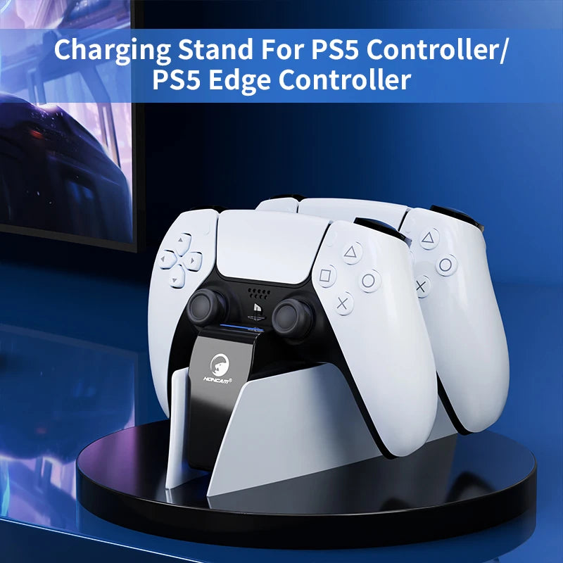 PS5 Controller Dual Charging Dock – Fast Type-C Charger Station for DualSense & Edge Controllers
