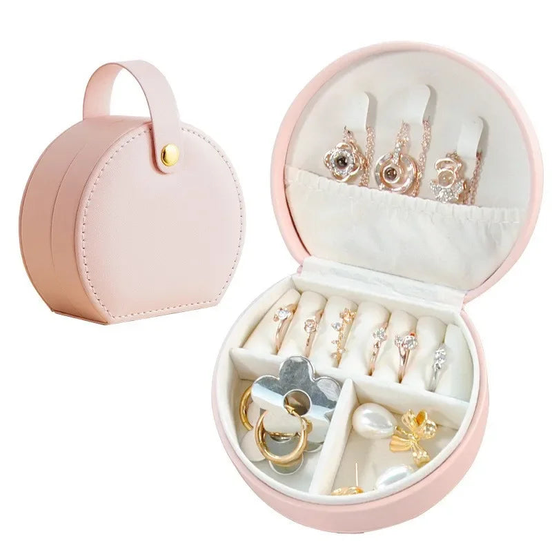 , Necklaces, Rings, PersonalizedGift of Bridesmaid Semicircular Portable Jewelry Box, Jewelry Storage Box,Used To Store Earrings
