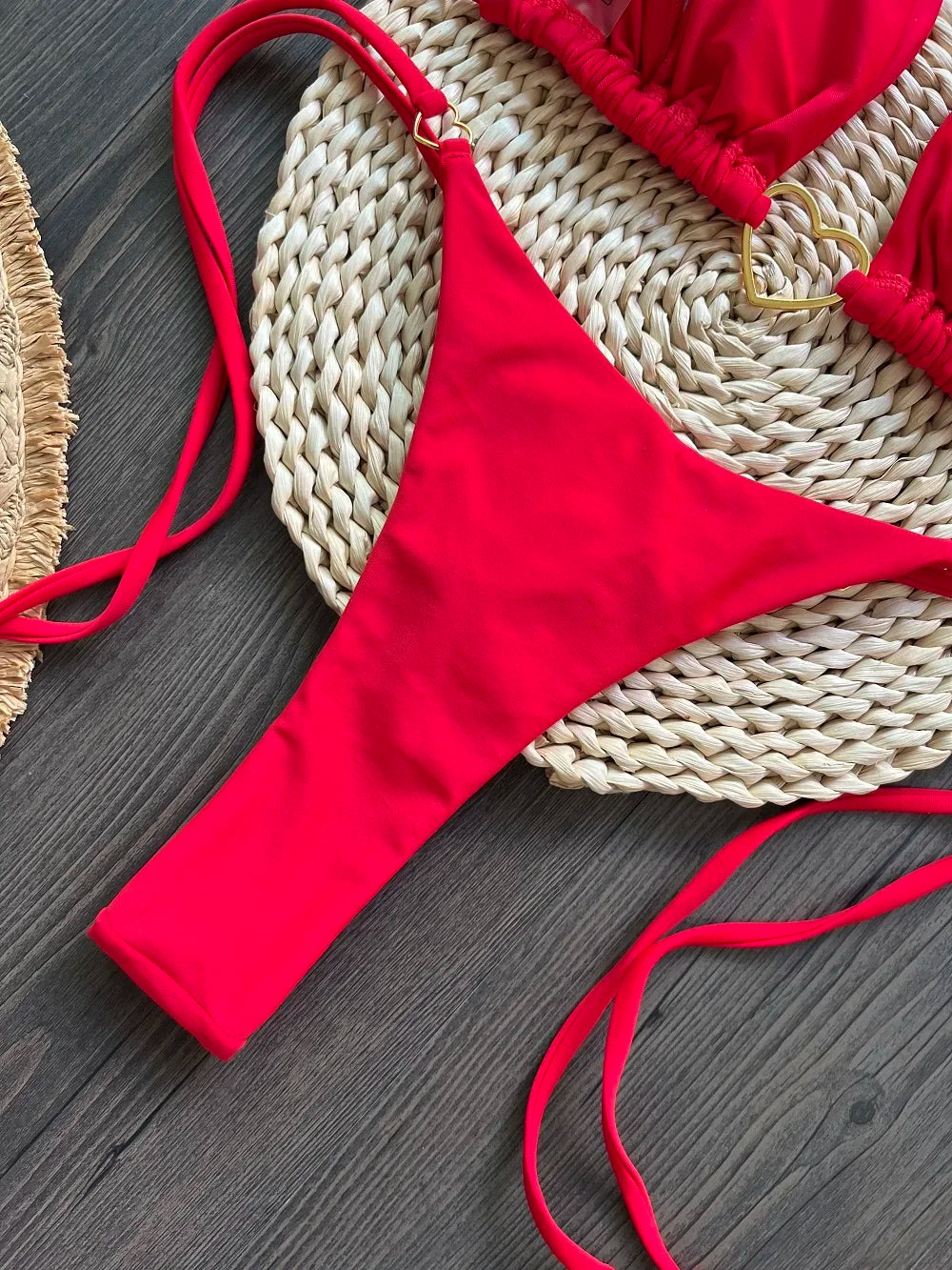 Sexy Halter Solid color Bikini Set Women's Swimsuit Two-piece Triangle Thong Swimwear Bathing Suit Brazilian Biquinis
