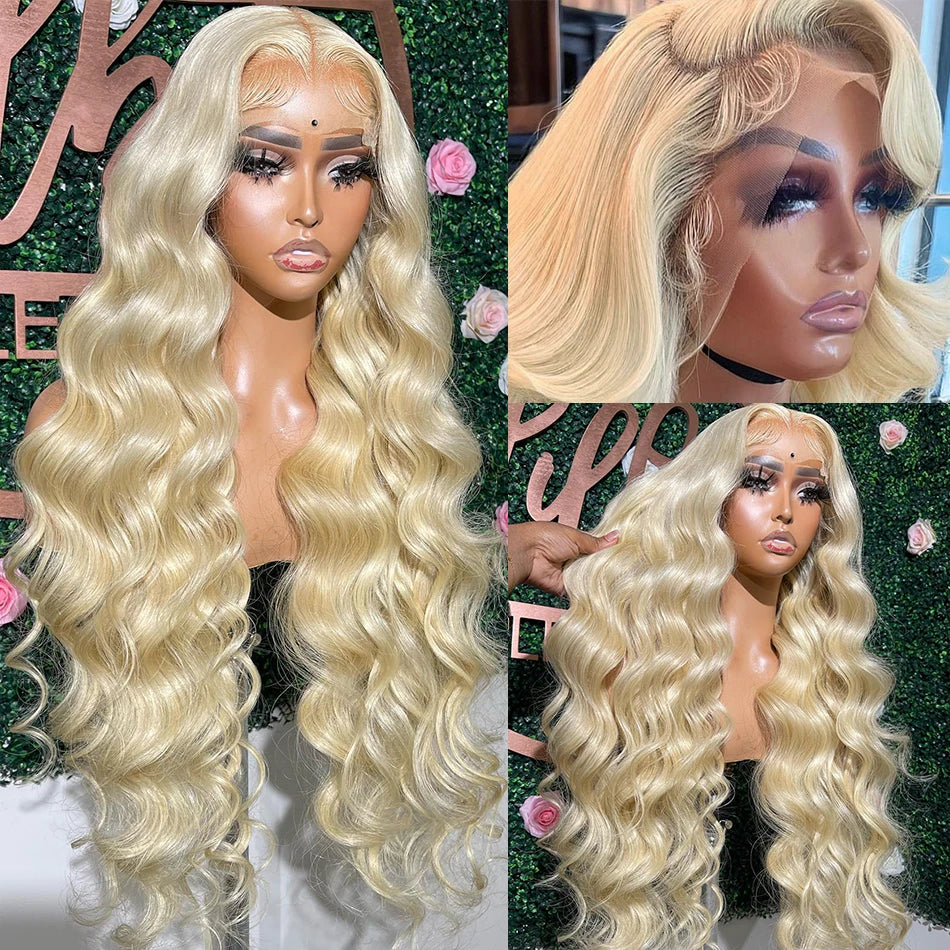 13x4 HD 613 Body Wave Honey Blonde Lace Frontal Human Hair Wigs Brazilian 613 Colored 13x6 Lace Front Wig For Women Pre Plucked