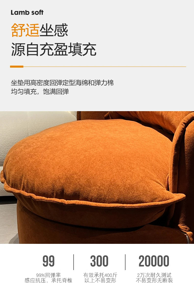European Luxury Living Room Sofa – Upholstered Round Cute Eclectic Corner Sofa