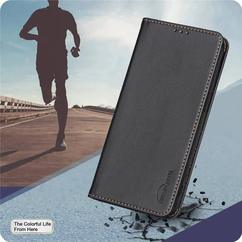 Luxury Leather Flip Phone Case for Xiaomi – Premium Wallet Cover with Card Slots
