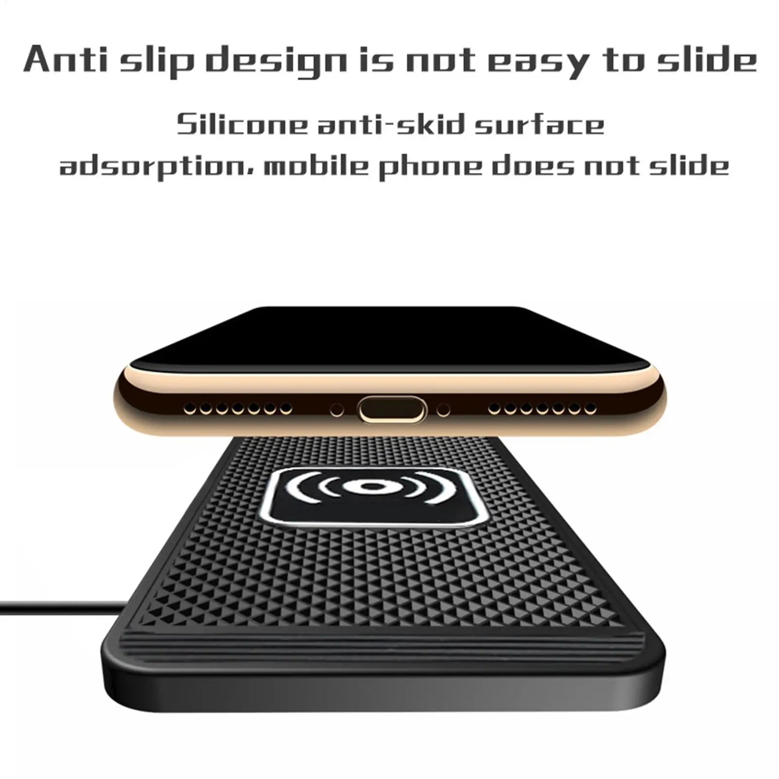 Wireless Car Charger Pad – Auto-Sensing Non-Slip Charging Mat for Vehicles