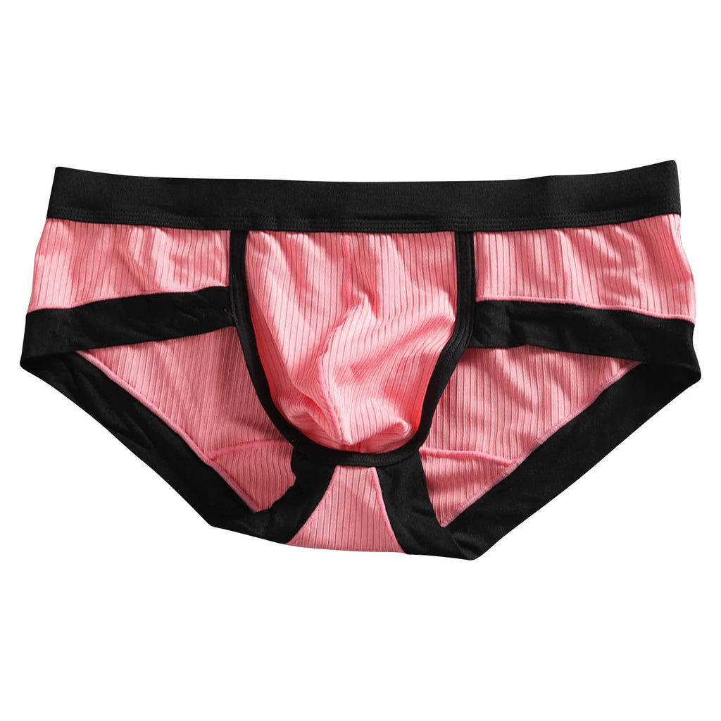 Men's Low-Waist Sexy Striped Briefs – U-Convex Breathable Soft Fiber Underwear