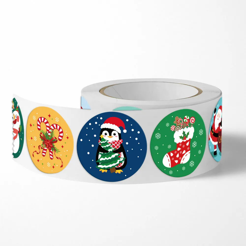 New Christmas stickers high quality self-adhesive gift bags gift boxes birthday tags party stickers Reward Seal sticke