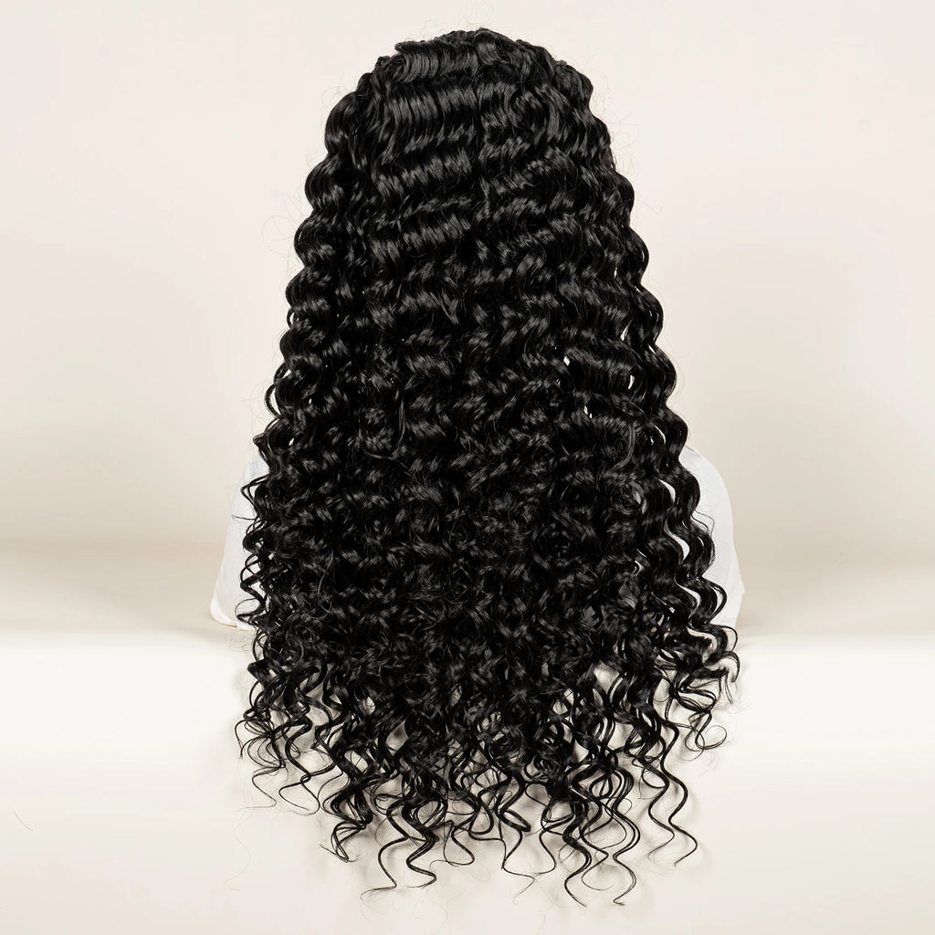 Pre-Styled Deep Wave Braided Wig | Swiss Lace | Baby Hair | Half Cornrow | Women's Braid Wig