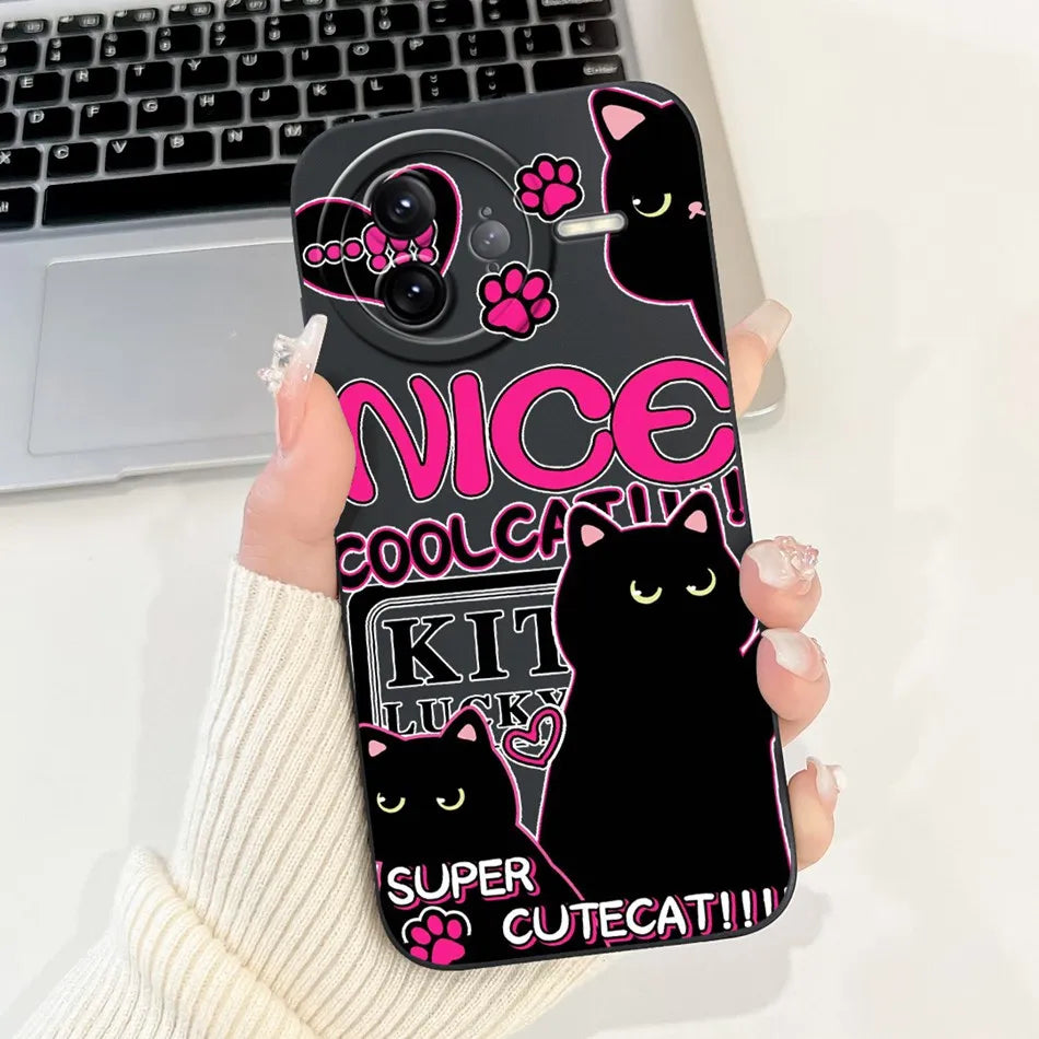 Xiaomi Poco F7 Ultra / F7 Pro Phone Case – Cute Cat & Panda Soft Silicone Shockproof Cover