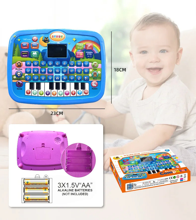 Kids’ Education Tablet Toy, Age 3+ Literacy Math Music Learning, Doubles as Electronic Keyboard, Birthday Christmas Gift