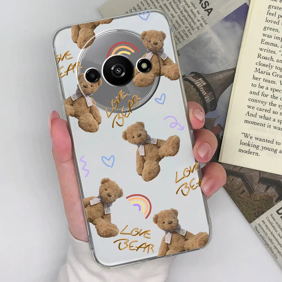 Xiaomi Redmi A3 Phone Case – Butterfly Coloured Drawing Back Cover with Screen Protector