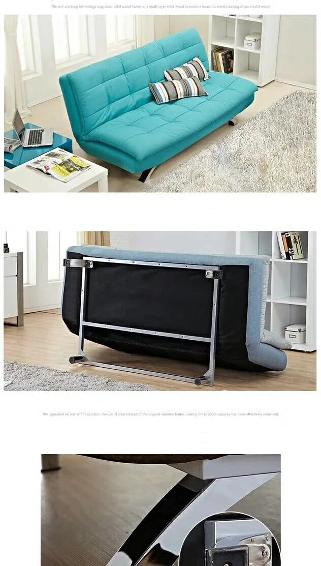 PU Leather Foldable Sofa Bed – Modern Office & Living Room Convertible Sofa