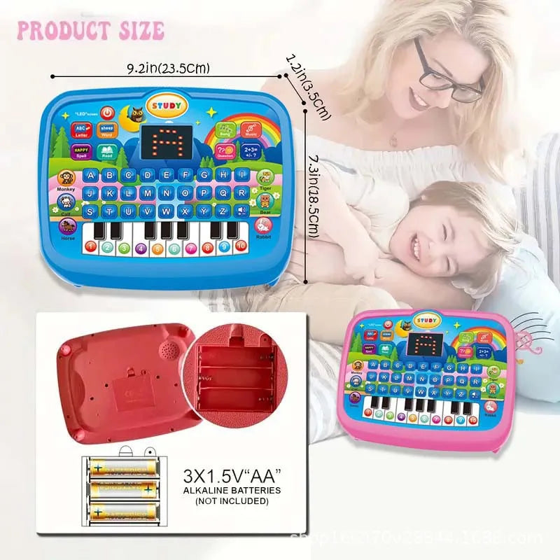 Kids Educational LED Tablet Toy – Literacy, Math & Music Learning for Ages 3+ (Birthday & Christmas Gift)