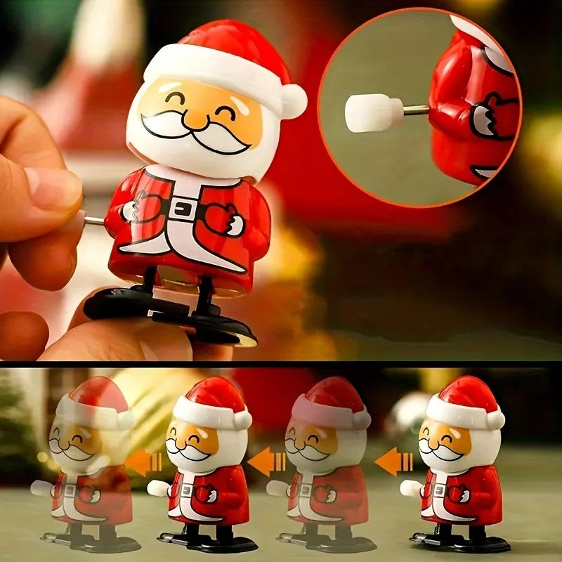 Wind-Up Jumping & Walking Figurines | Santa Claus & Snowman Clockwork Toys | Christmas Party Favors & Home Decor Ornaments