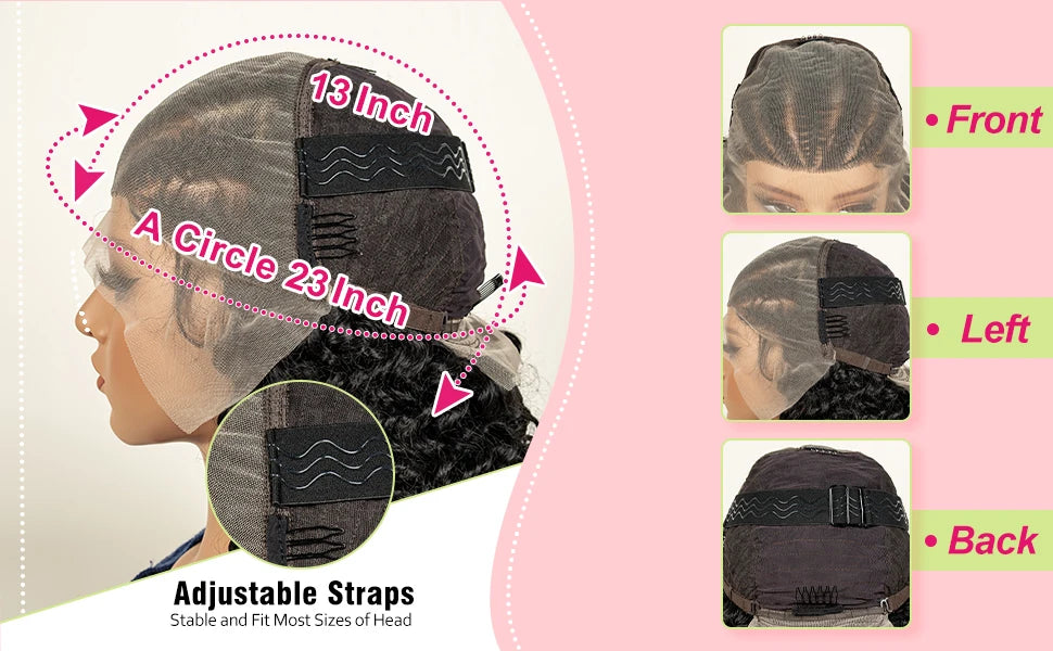 The Braid Queen Wig — Cornrow Roots, Deep Wave Curls, 13x6 HD Lace | Instant Protective Glam
