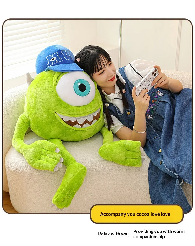 Mike Wazowski Plush Toy | Monsters University Stuffed Animal | Soft PP Cotton | 35cm, 60cm & 80cm