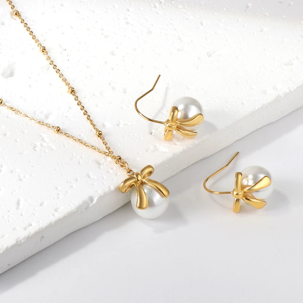 Luxury Heart Zirconia Jewelry Set – Elegant Necklace & Earrings for Women