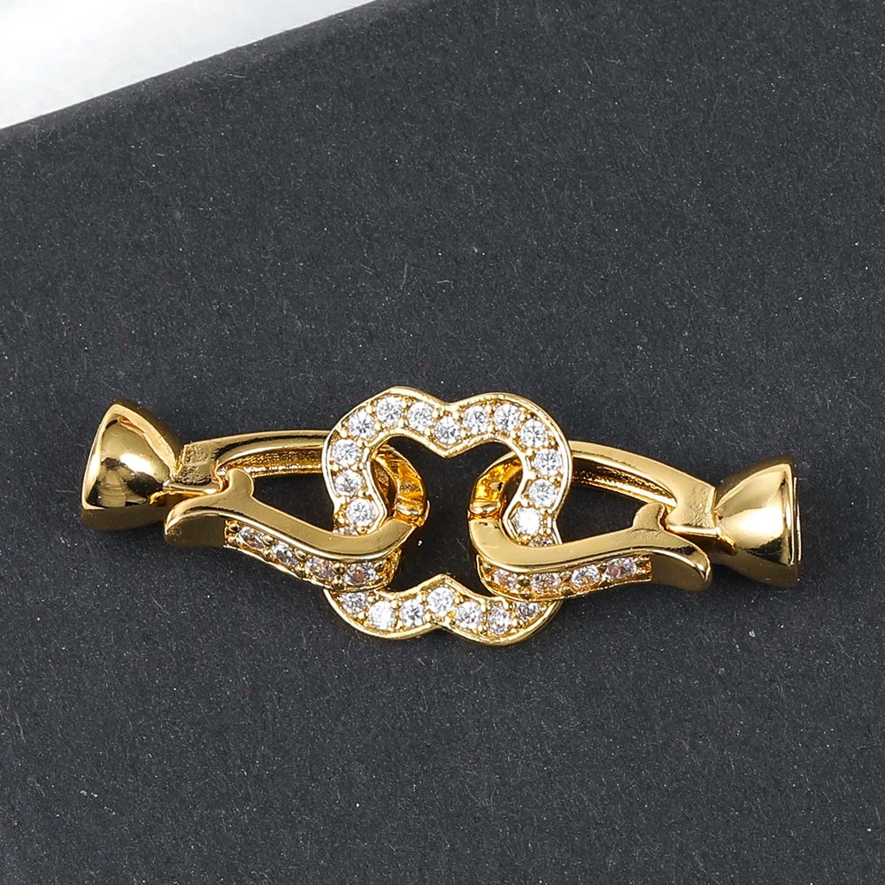Juya Handmade 18K Gold Plated Decoration Connector Fastener Lock Clasps Accessories For DIY Needlework Beading Jewelry Making