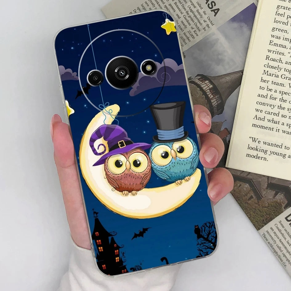 Xiaomi Redmi A3 Phone Case – Butterfly Coloured Drawing Back Cover with Screen Protector